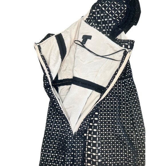 J.Crew Collection One Shoulder Mini Dress Womens Black 12 Eyelet Lace Ruffle - Picture 11 of 16